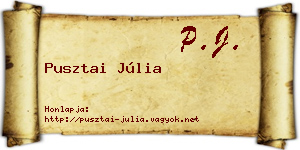 Pusztai Júlia névjegykártya
