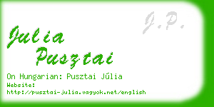 julia pusztai business card